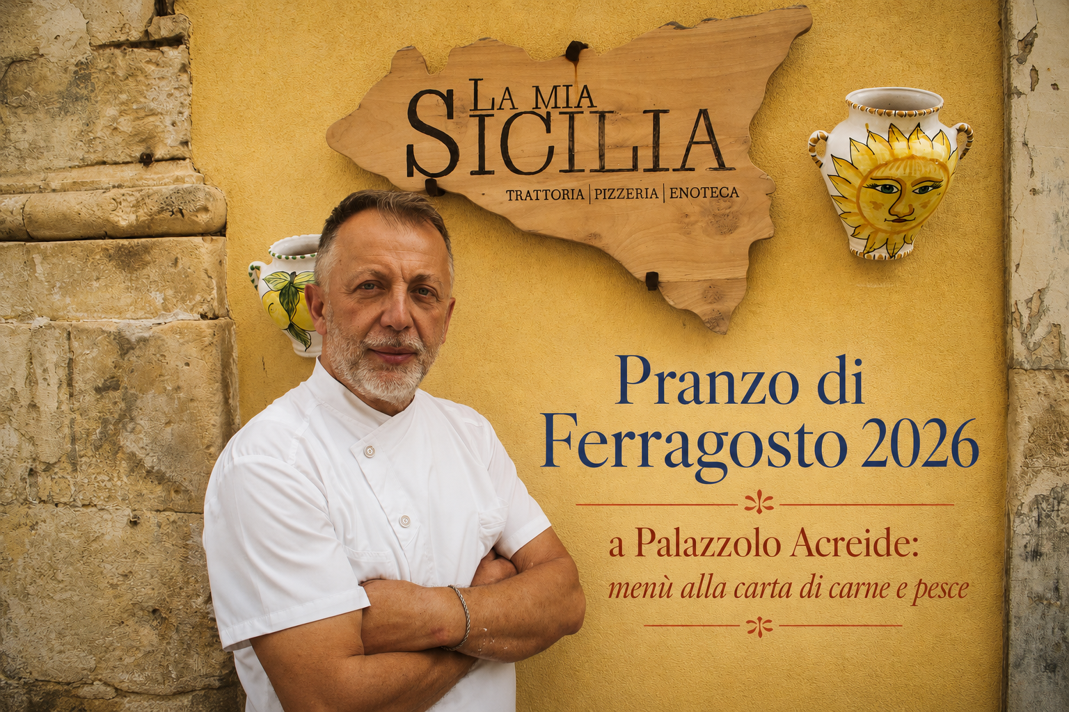 Pranzo di Ferragosto alla trattoria e pizzeria La Mia Sicilia, nel centro storico di Palazzolo Acreide (SR)